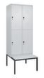 C+P dubbeldekse locker Classic Plus met bank, vakbreedte 400 mm