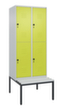 C+P dubbeldekse locker Classic Plus met bank, vakbreedte 400 mm