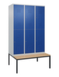 C+P dubbeldekse locker Classic Plus met bank, vakbreedte 400 mm