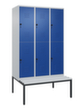 C+P dubbeldekse locker Classic Plus met bank, vakbreedte 400 mm