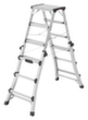 Hailo Telescopische dubbele ladder TopLine D100, 2 x 4 / 2 x 5 / 2 x 6 sporten en treden met antislipprofiel