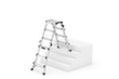 Hailo Telescopische dubbele ladder TopLine D100, 2 x 4 / 2 x 5 / 2 x 6 sporten en treden met antislipprofiel  S