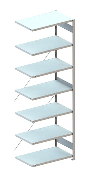 META Boutloze systeemrekken CLIP Add-on paneel, hoogte x breedte x diepte 3000 x 1006 x 636 mm, 7 legborden