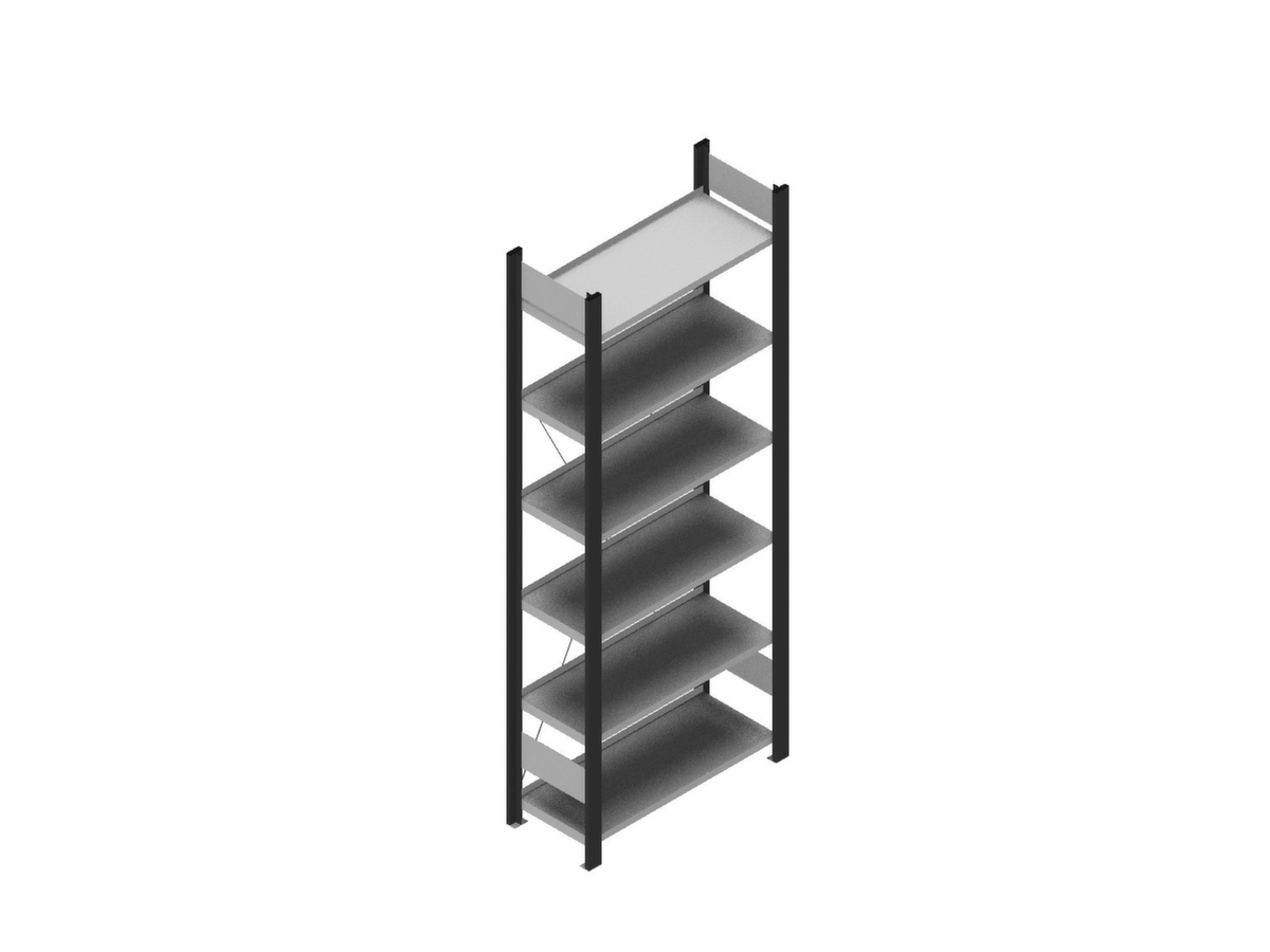 hofe Inhaakstelling voor dossiers, 6 vloer, RAL 7016 antracietgrijs / RAL 9006 blank aluminiumkleurig