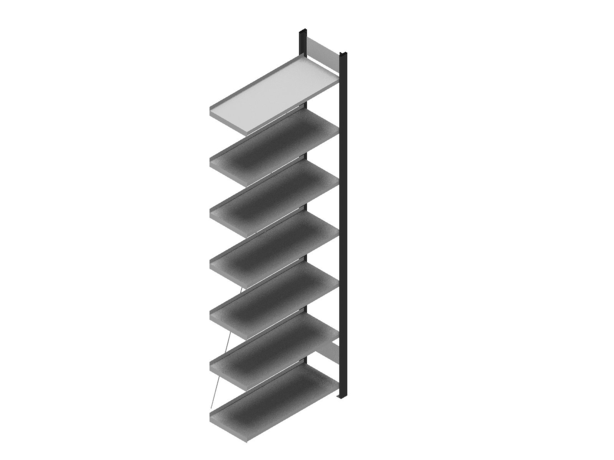 hofe Inhaakstelling voor dossiers aanbouwsectie, 7 vloer, RAL 7016 antracietgrijs / RAL 9006 blank aluminiumkleurig