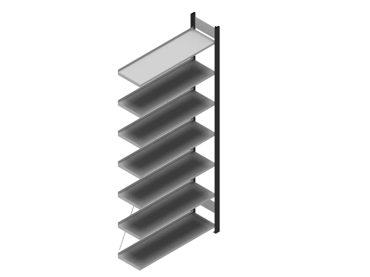 hofe Inhaakstelling voor dossiers aanbouwsectie, 7 vloer, RAL 7016 antracietgrijs / RAL 9006 blank aluminiumkleurig