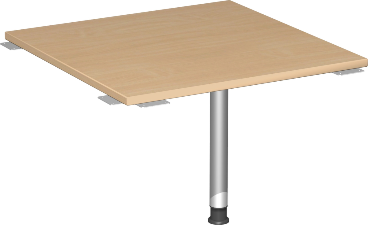 Gera Hoekig koppelelement voor bureau Milano 90° voor 4-voetonderstel, breedte x diepte 800 x 800 mm, plaat beuken