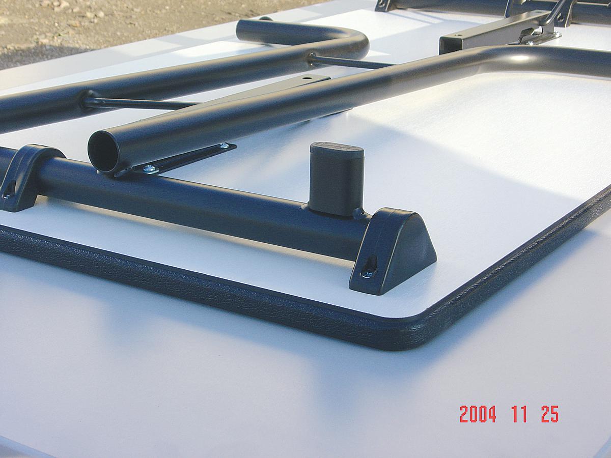 Combineerbare halfronde klaptafel, Ø 1400 mm, plaat lichtgrijs  ZOOM