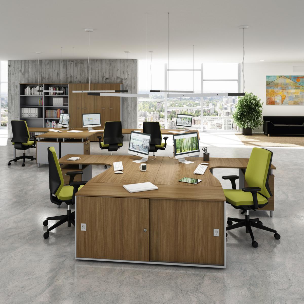 Quadrifoglio Aanbouwtafel Practika voor bureau met 4-voetonderstel, breedte x diepte 800 x 600 mm, plaat grijs  ZOOM