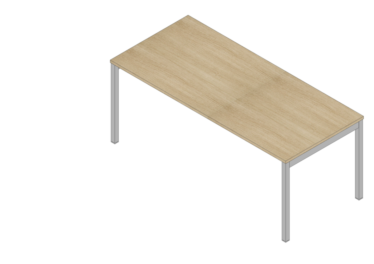 Quadrifoglio Bureau Practika met 4-voetonderstel, breedte x diepte 1800 x 800 mm, plaat eiken