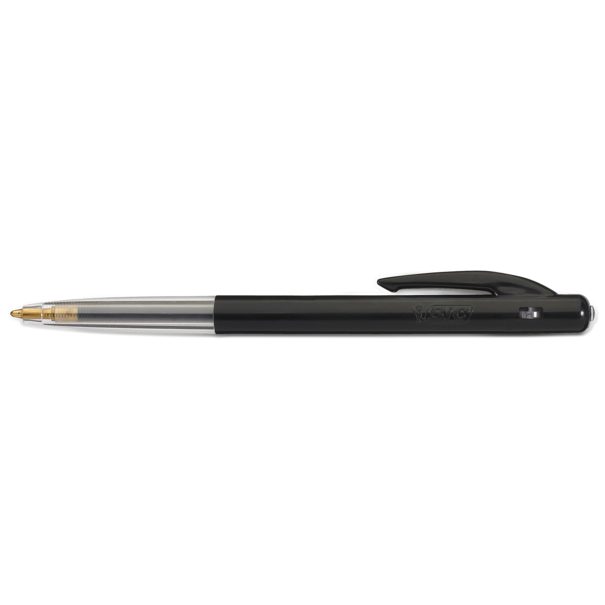 BIC® Balpen M10 Clic Fine, letterkleur zwart, schacht zwart/transparant  ZOOM