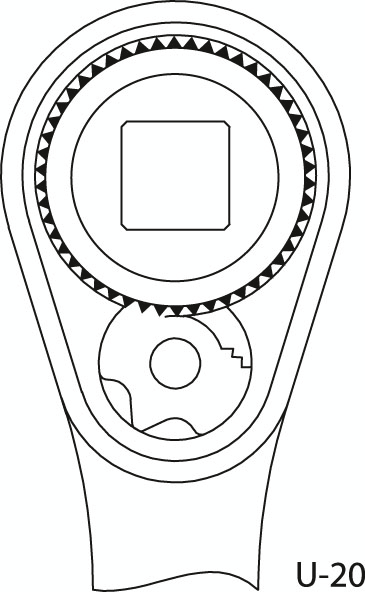 GEDORE 2093 U-20 omkeerbare ratel 1/4"  ZOOM