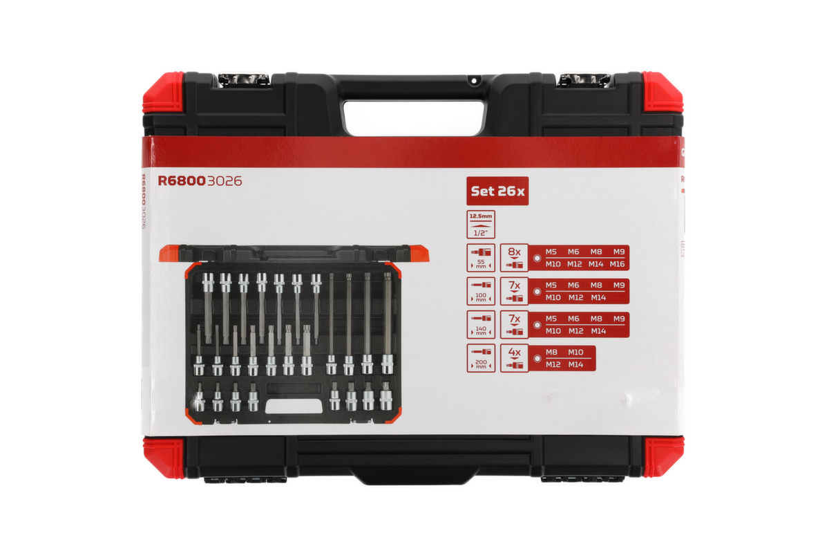 GEDORE R68003026 Schroevendraaier bits 1/2 XZN 26 stuks  ZOOM