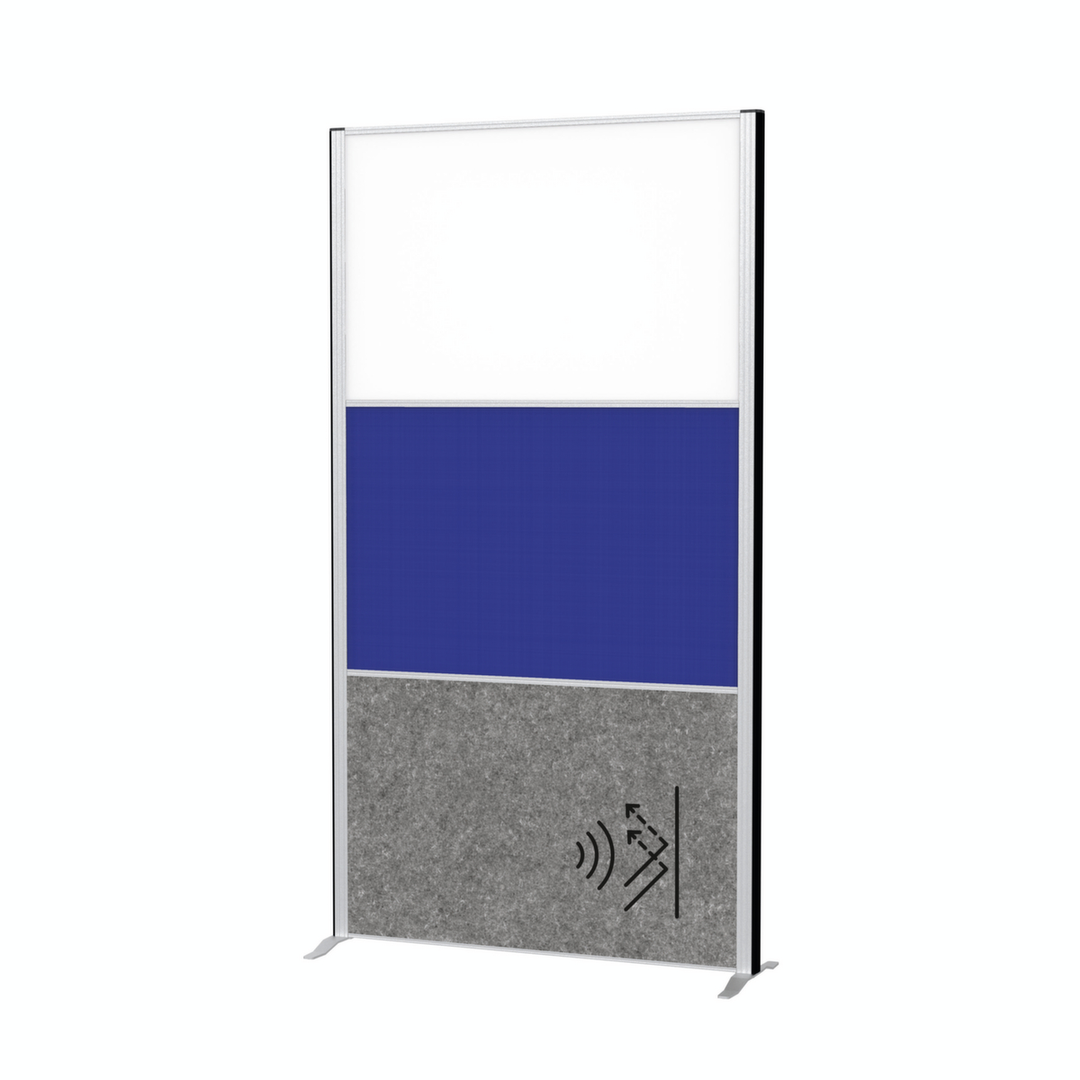 MAUL Bord voor scheidingswand MAULconnecto, hoogte x breedte 1800 x 1000 mm, wand wit/blauw/donkergrijs