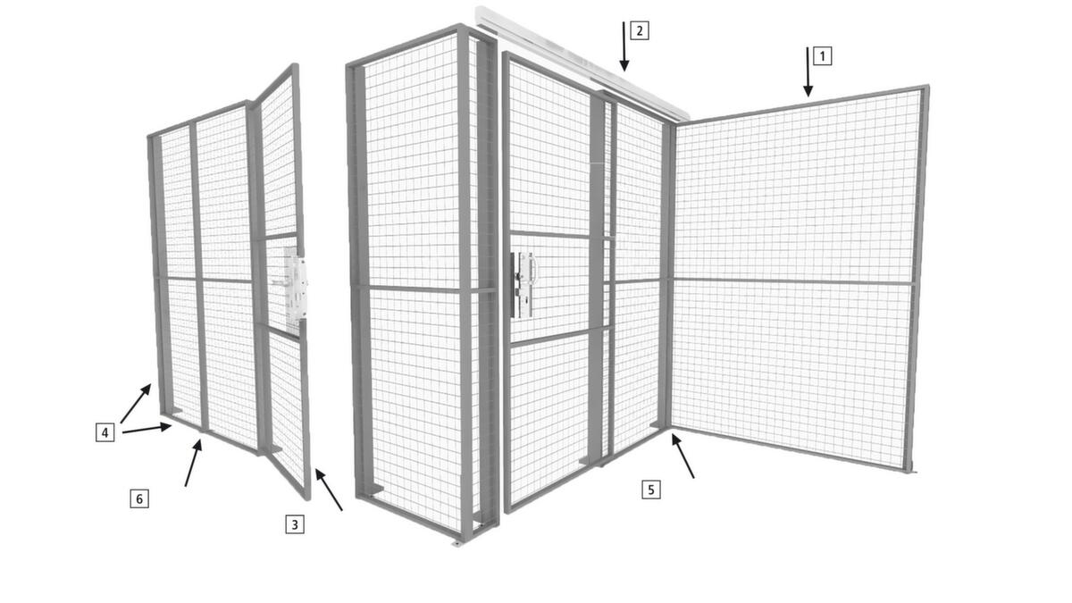 TROAX Openslaande deur voor scheidingswandsysteem, breedte 1000 mm  ZOOM