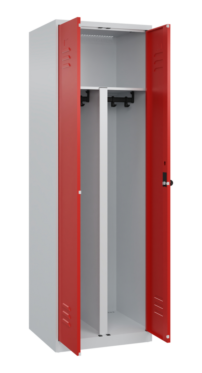 C+P Locker met zitbank Classic Plus voor scheiding van kleding, vakbreedte 300 mm  ZOOM