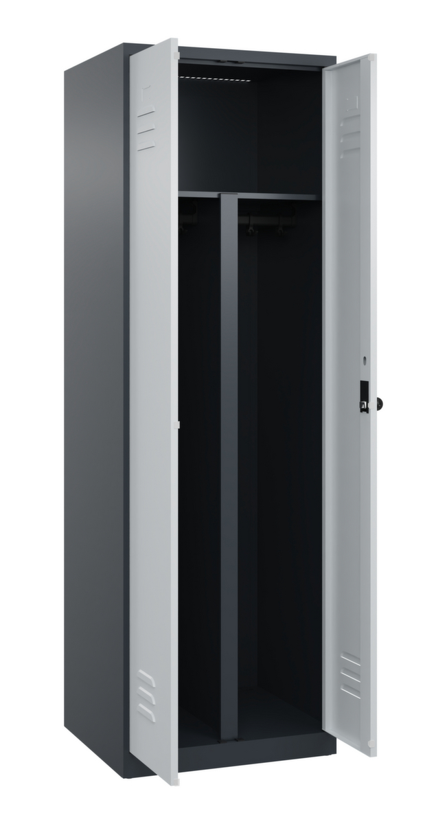 C+P Locker met zitbank Classic Plus voor scheiding van kleding, vakbreedte 300 mm  ZOOM