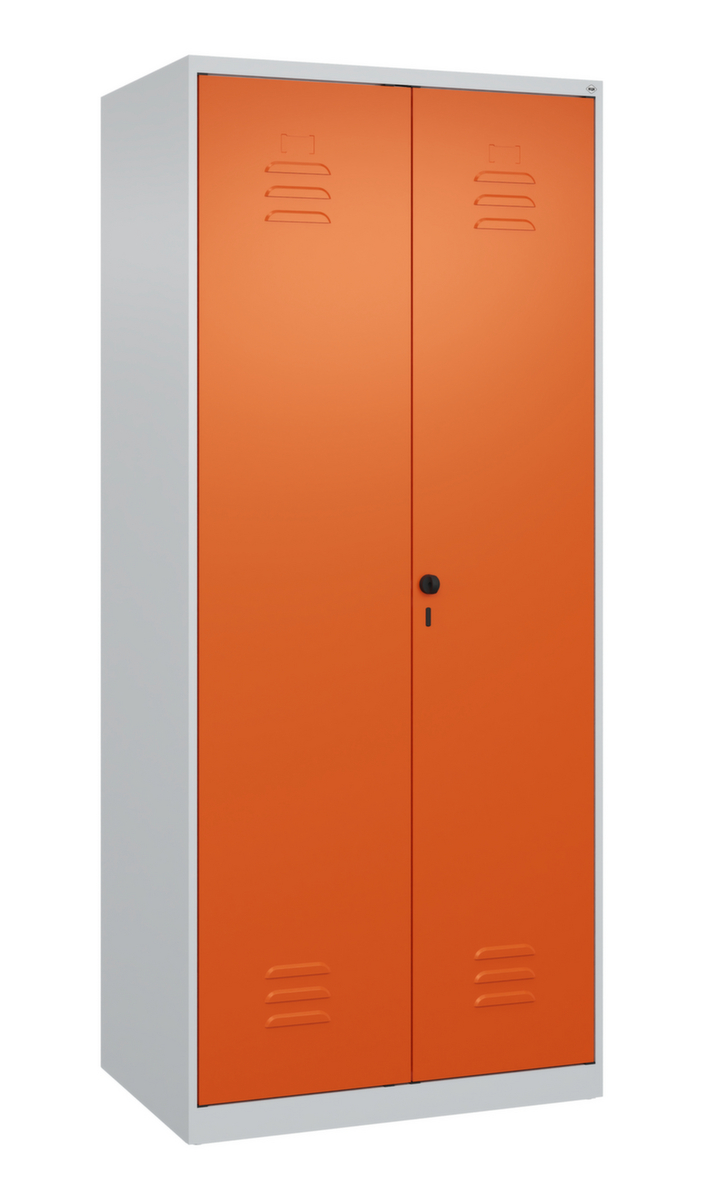 C+P Locker met zitbank Classic Plus voor scheiding van kleding, vakbreedte 400 mm