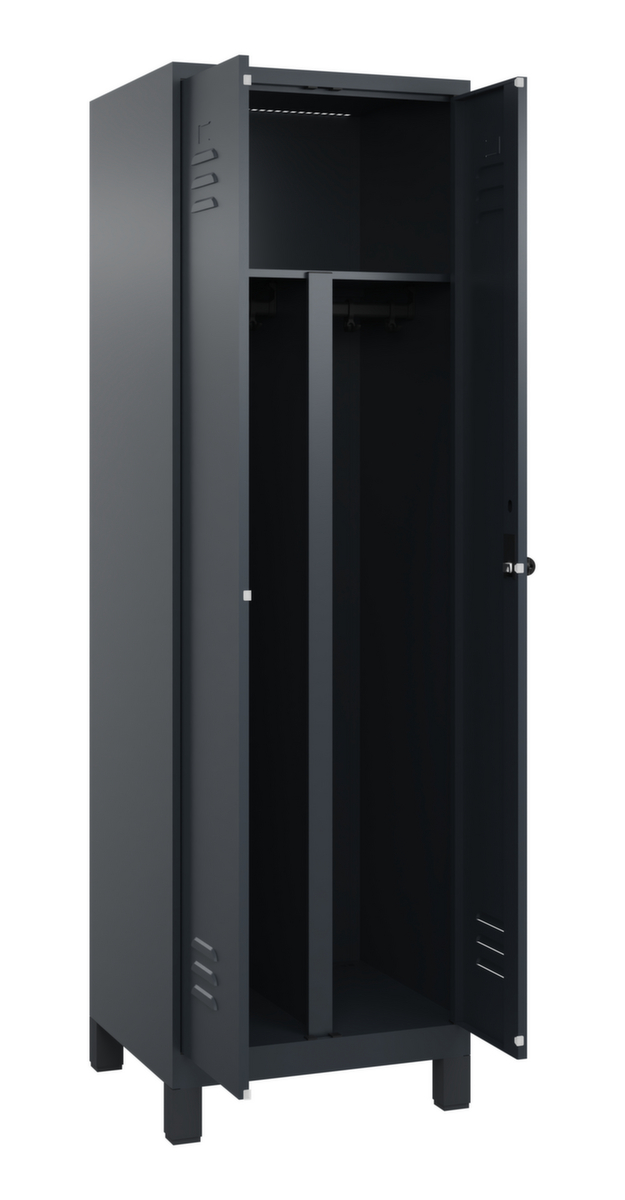 C+P Locker met zitbank Classic Plus voor scheiding van kleding, vakbreedte 300 mm  ZOOM