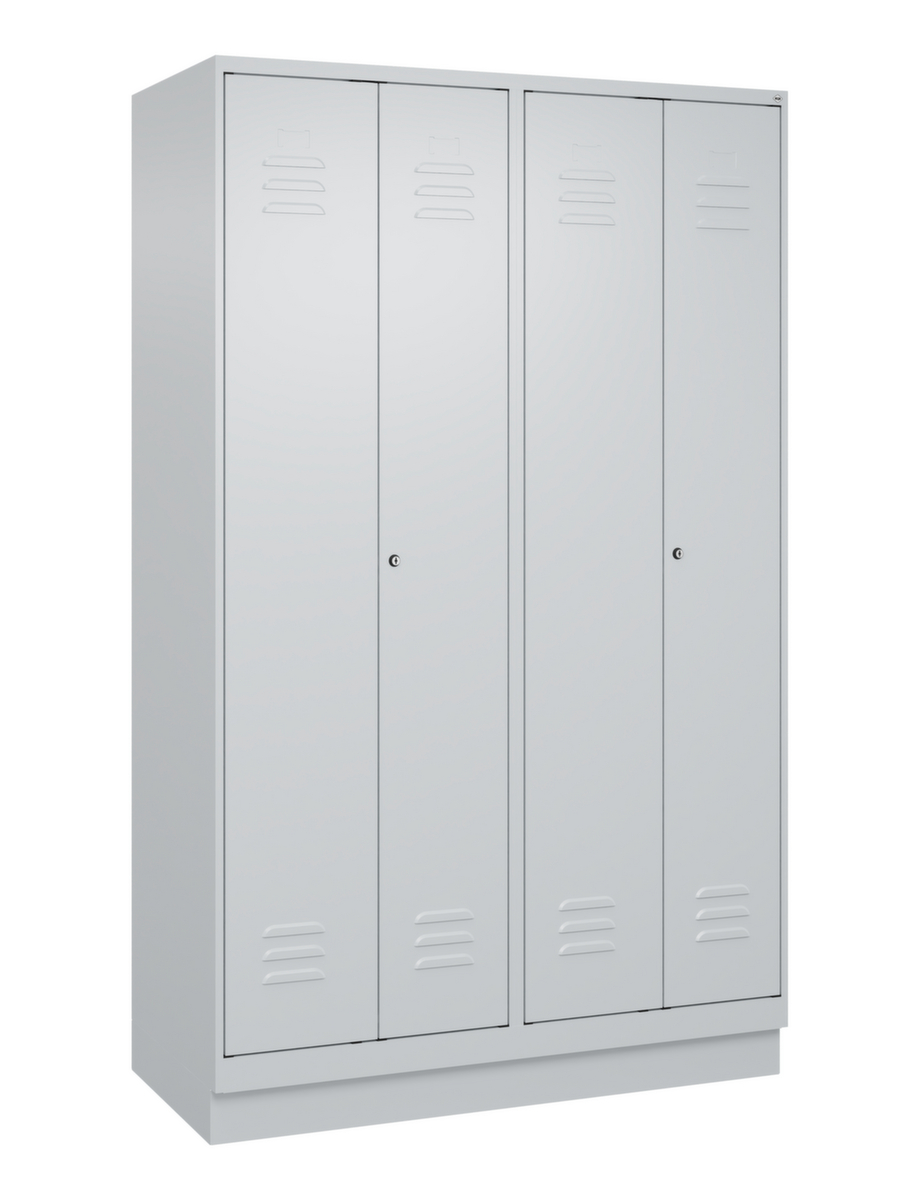 C+P Locker met zitbank Classic Plus voor scheiding van kleding, vakbreedte 300 mm