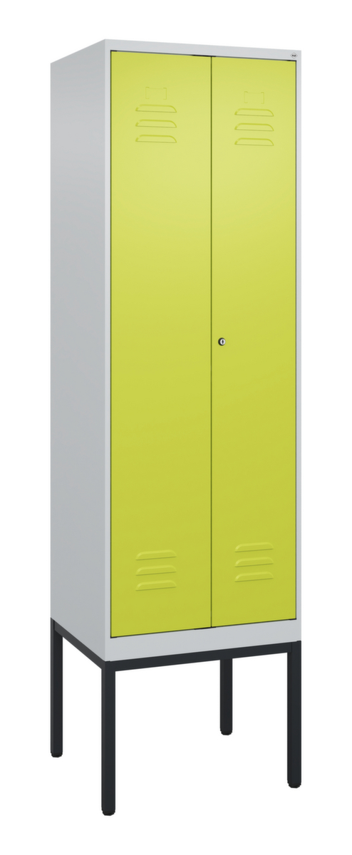 C+P Locker met zitbank Classic Plus voor scheiding van kleding, vakbreedte 300 mm