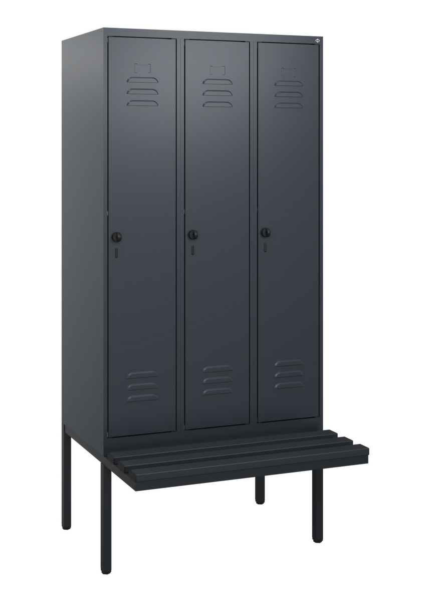 C+P locker Classic Plus met bank, vakbreedte 300 mm