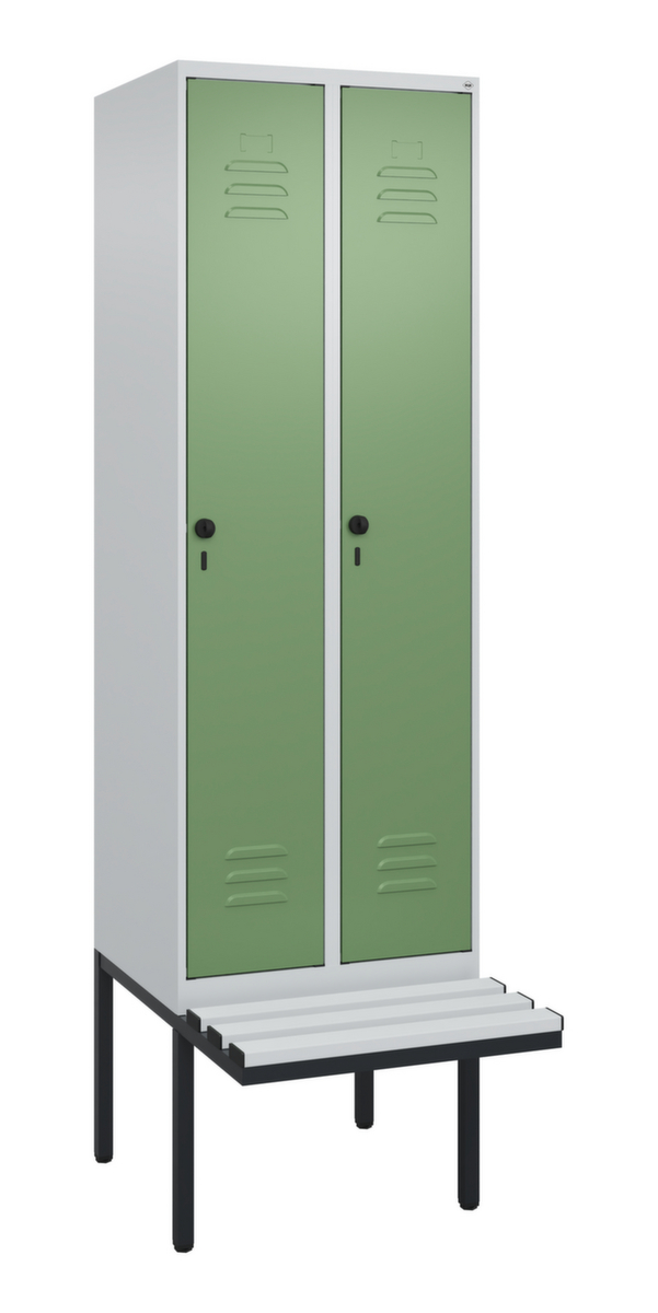 C+P locker Classic Plus met bank, vakbreedte 300 mm