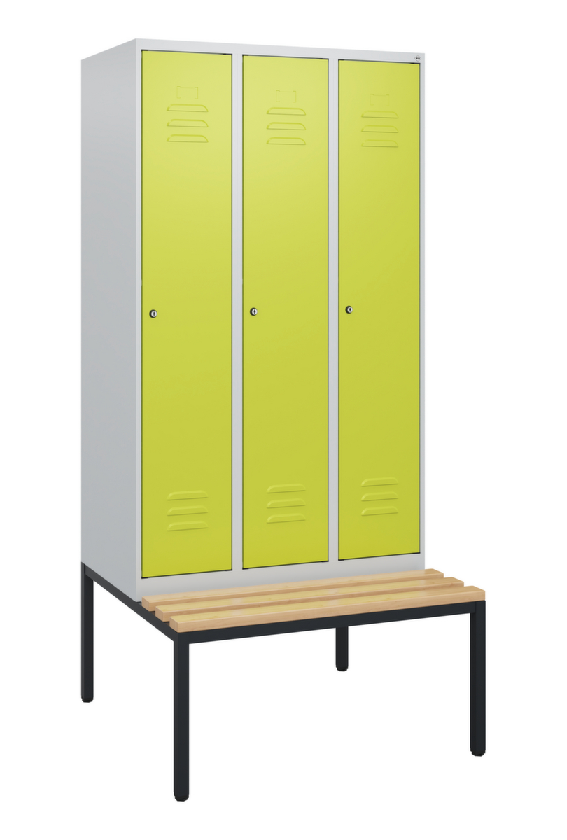 C+P locker Classic Plus met bank, vakbreedte 300 mm