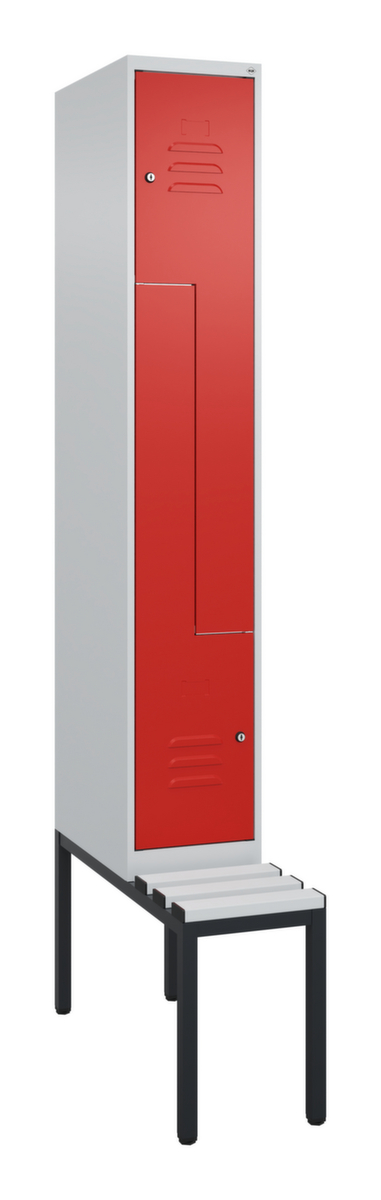 C+P Z-locker Classic Plus met ondergebouwde bank, vakbreedte 300 mm