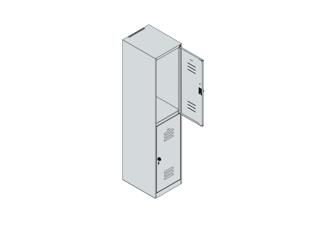 C+P Dubbeldekse locker Classic Plus, vakbreedte 400 mm  ZOOM