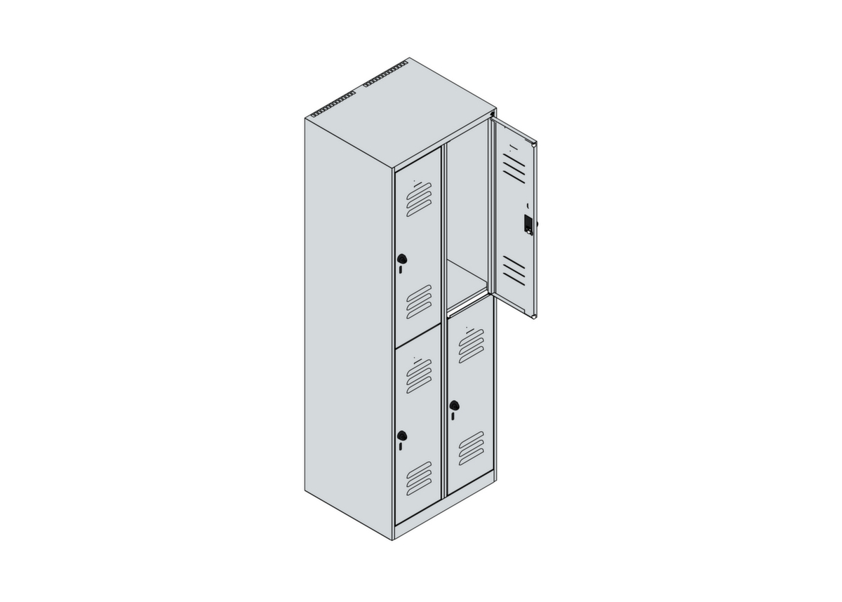 C+P Dubbeldekse locker Classic Plus, vakbreedte 300 mm  ZOOM