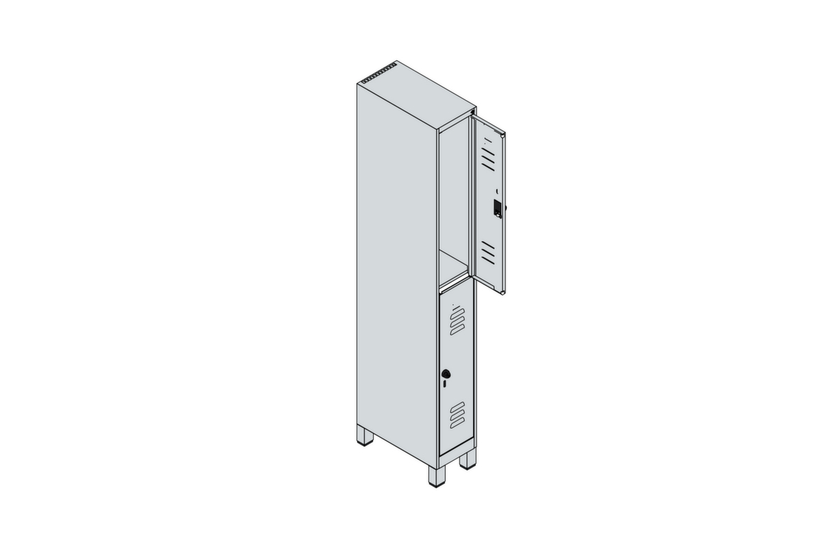 C+P Dubbeldekse locker Classic Plus, vakbreedte 250 mm  ZOOM