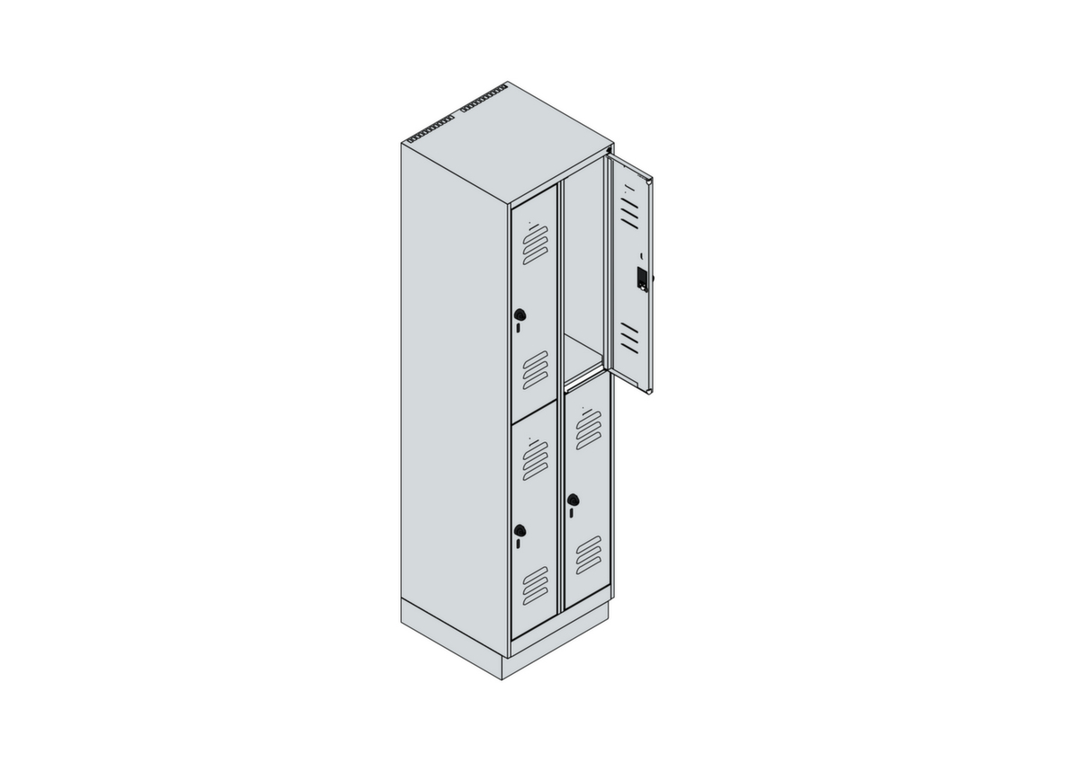 C+P Dubbeldekse locker Classic Plus, vakbreedte 250 mm  ZOOM