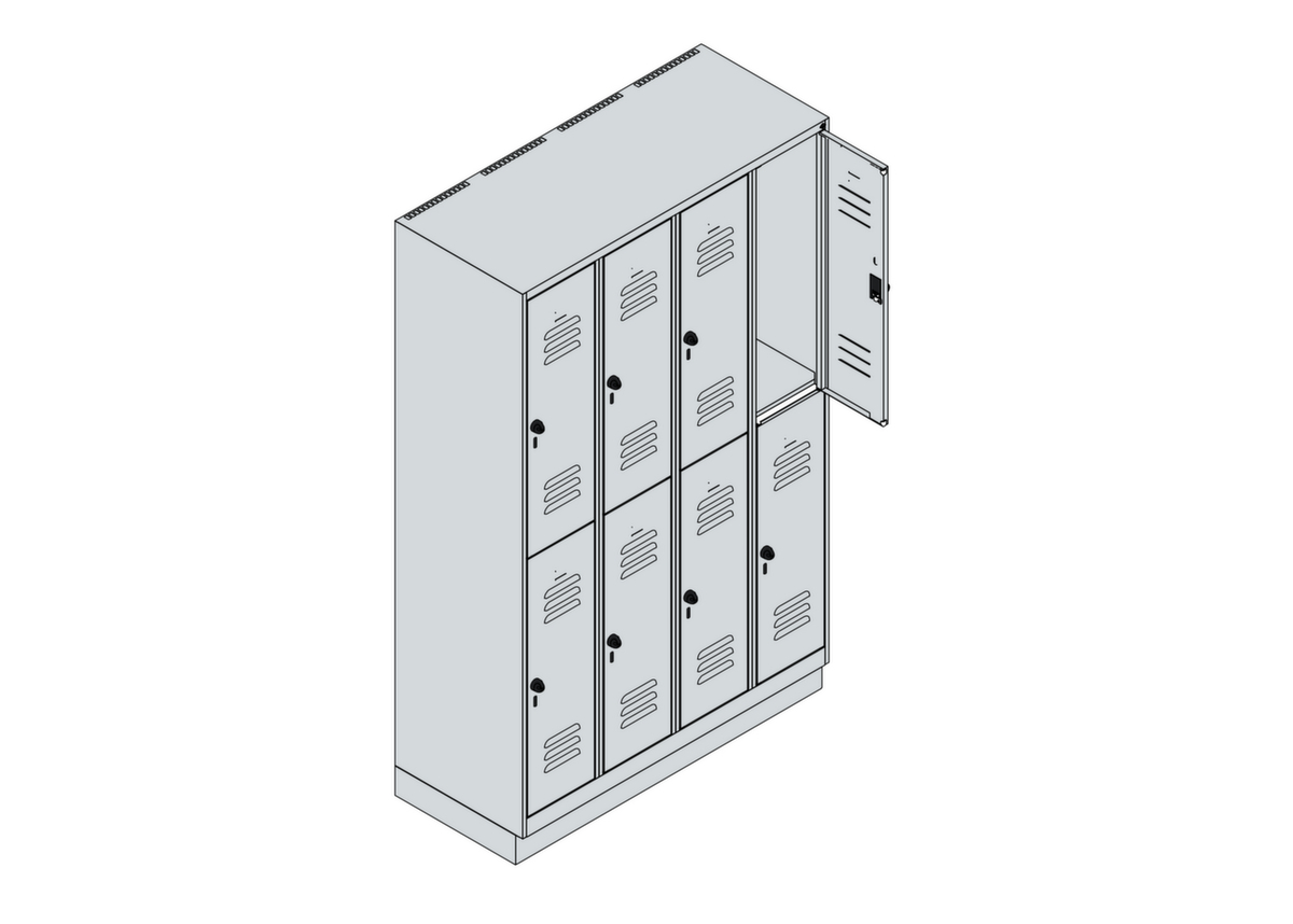 C+P Dubbeldekse locker Classic Plus, vakbreedte 300 mm  ZOOM