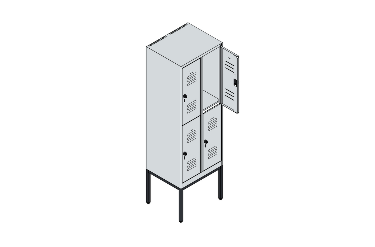 C+P Dubbeldekse locker Classic Plus, vakbreedte 300 mm  ZOOM