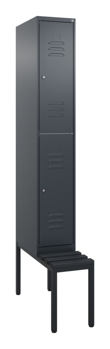 C+P dubbeldekse locker Classic Plus met bank, vakbreedte 300 mm