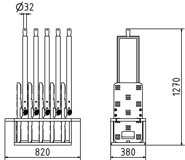 Schake set flexibele geleidebakens, hoogte x breedte 1270 x 820 mm  ZOOM