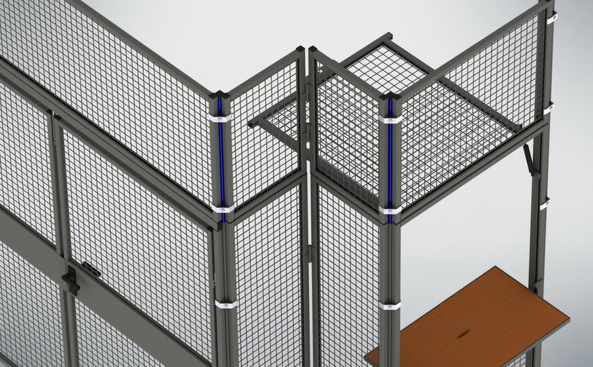 Hoekpaalaanbouwelement voor scheidingswandsysteem, hoogte 750 mm  ZOOM