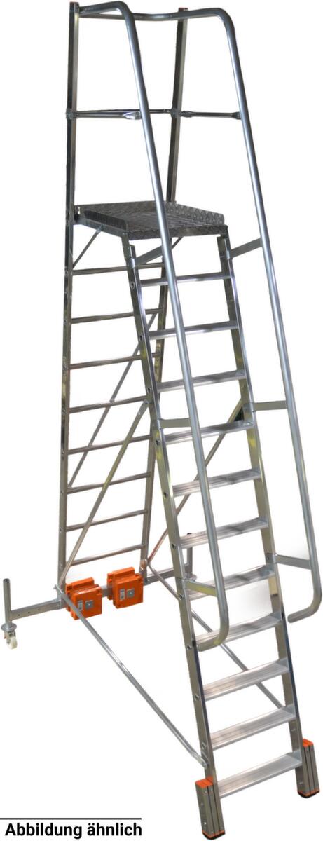 Krause Verrijdbare platformladder STABILO® Professional Vario kompakt, 9 trede(n) met traanplaatprofiel  ZOOM