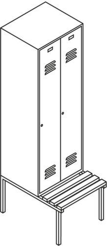 PAVOY Locker Basis lichtgrijs met bank + 4 vakken, vakbreedte 300 mm