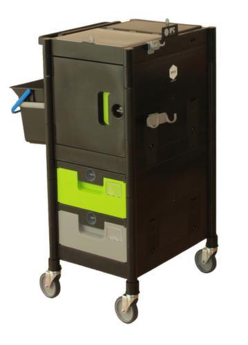 Harema Reinigingswagen Black is Green Brix Compact met kast en laden, 2x6 l emmer in zwart