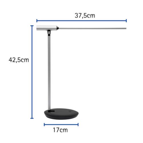 MAUL dimbare LED-bureaulamp MAULrubia colour vario, licht koud- tot warmwit, zilverkleurig/zwart