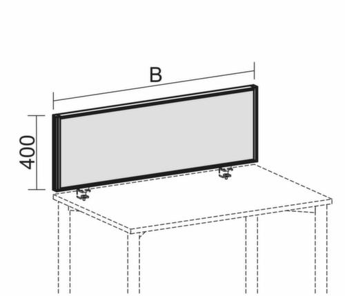 Gera Geluiddempende tafelscheidingswand Pro ProfiLine, hoogte x breedte 400 x 1200 mm, wand rood